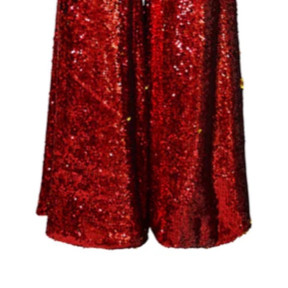 NWT RED SEQUIN WIDE LEG PALAZZO PANTS size 8 plus size 14 - Picture 5 of 5